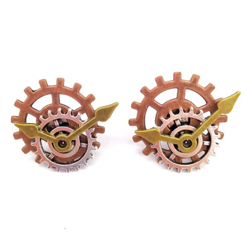 Boucles d'oreilles à pendants style steampunk