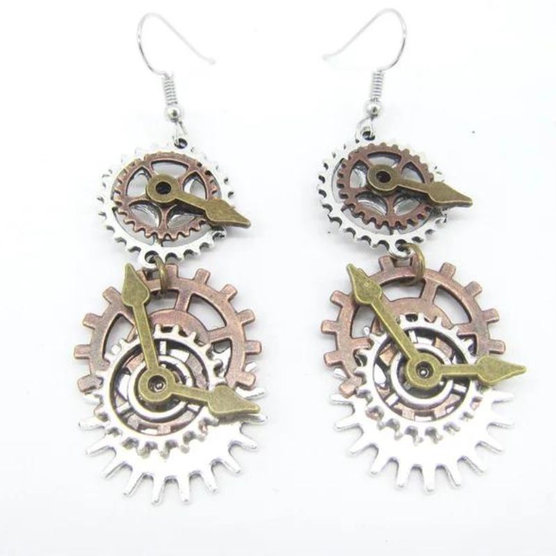 Boucles d'oreilles au format pendant steampunk
