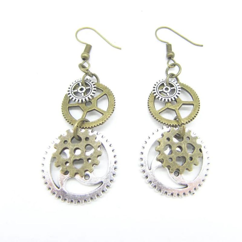 Boucles d'oreilles de forme pendante steampunk