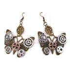 Boucles d'oreilles steampunk en forme de papillon