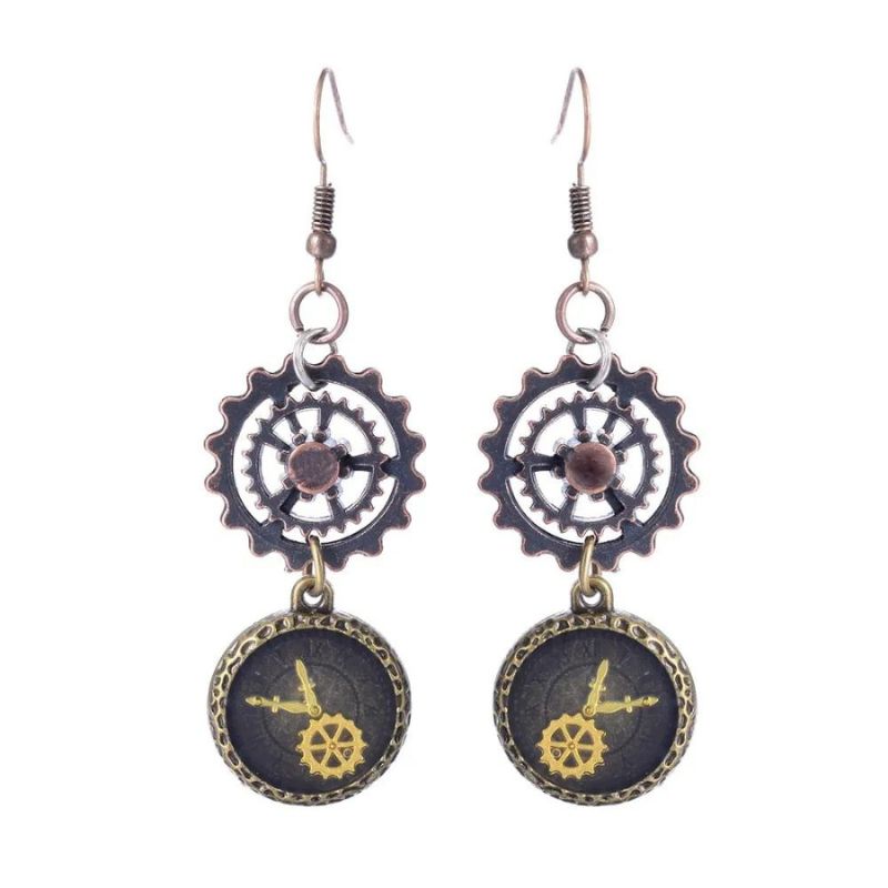 Boucles d'oreilles steampunk pendantes