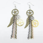 Boucles d'oreilles suspendues style steampunk