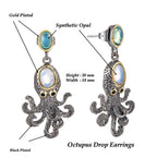 Boucles d’oreilles au poulpe steampunk