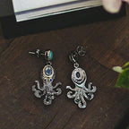 Boucles d’oreilles de style steampunk avec poulpe