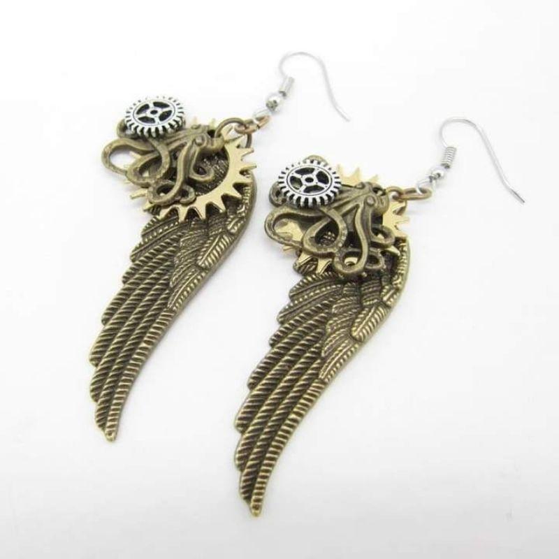 Boucles d’oreilles de style vintage aux ailes d’ange