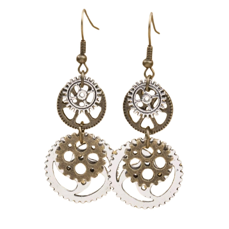 Boucles d’oreilles engrenage steampunk