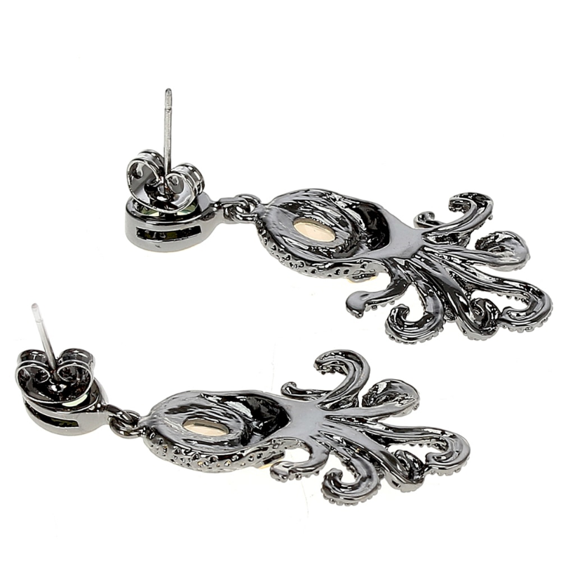 Boucles d’oreilles pieuvre de style steampunk