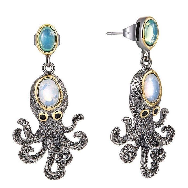 Boucles d’oreilles poulpe steampunk