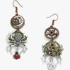 Boucles d’oreilles steampunk motif araignée