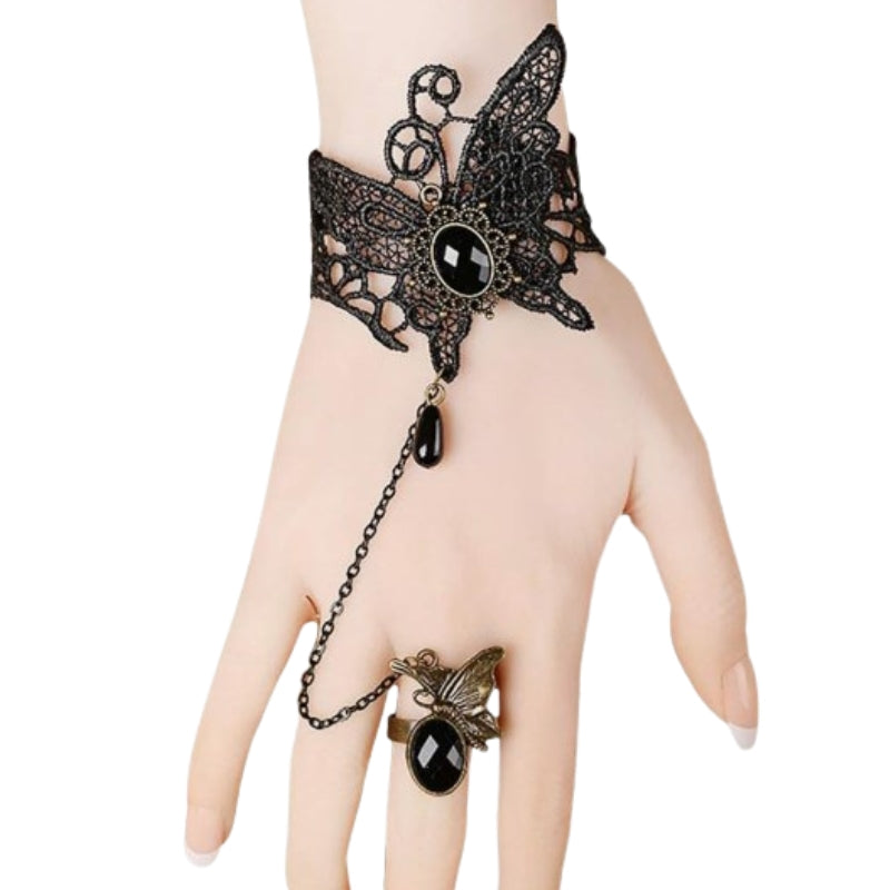 Bracelet avec bague gothique
