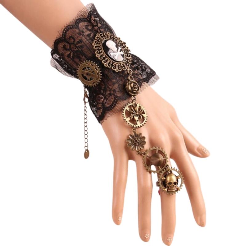 Bracelet steampunk en dentelle