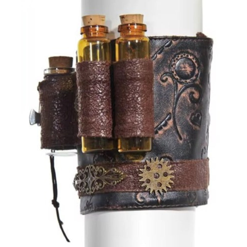Brassard steampunk orné d’une fiole
