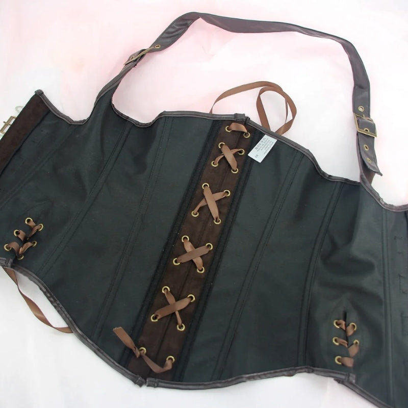 Bustier steampunk conçu en simili