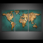 Carte du monde vintage sur tableau