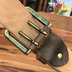 Ceinture cuir marron à l’aspect vieilli