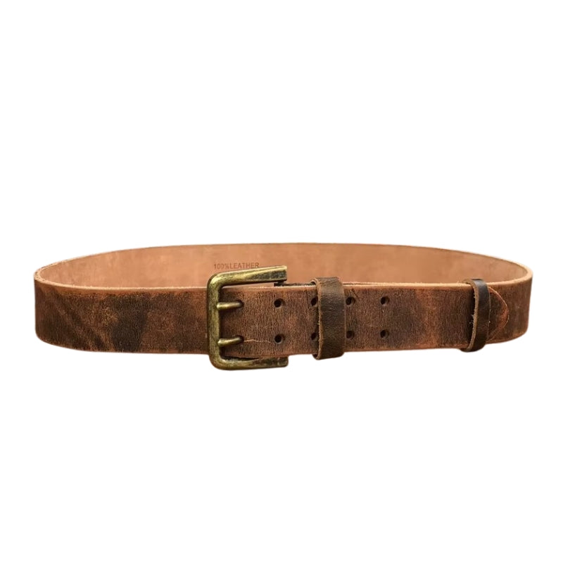 Ceinture de couleur marron en cuir vieilli
