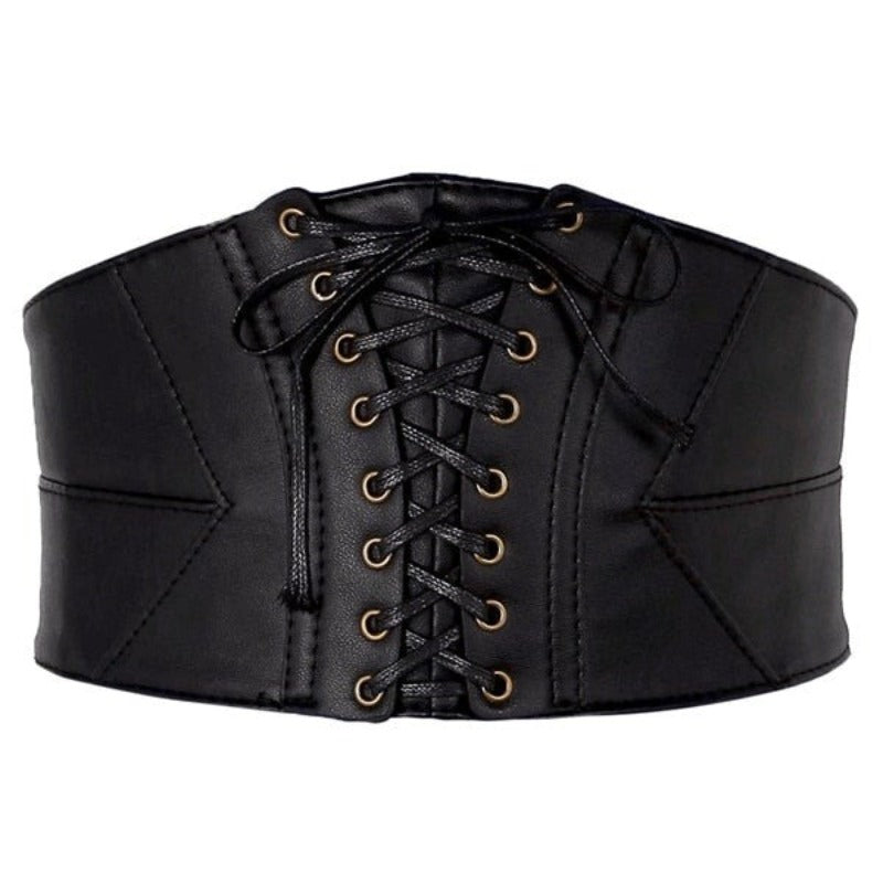 Ceinture en simili PU serre-taille style steampunk