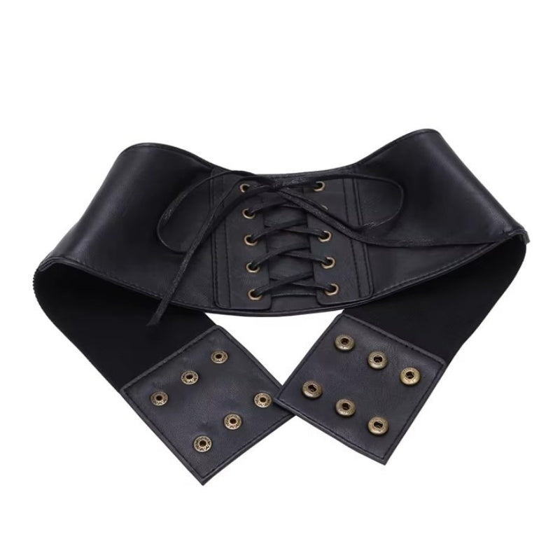 Ceinture serre-taille en simili PU style steampunk