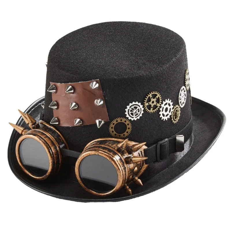 Chapeau avec engrenage d’inspiration steampunk
