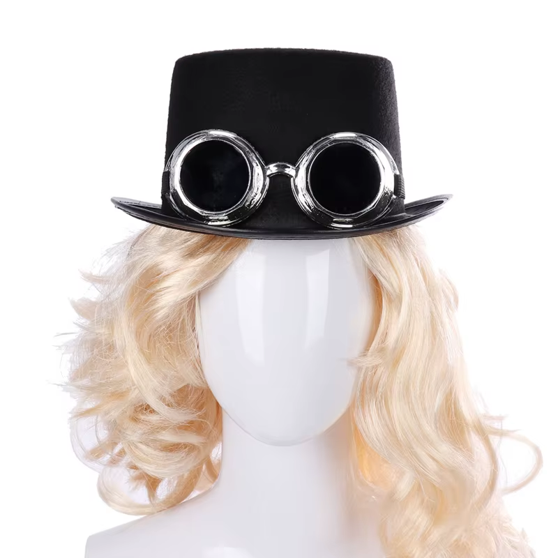 Chapeau avec lunettes de soudure steampunk