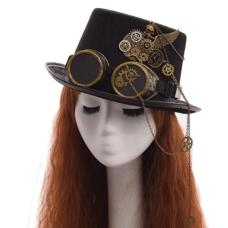 Chapeau avec lunettes steampunk