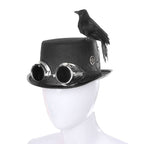 Chapeau avec oiseau style steampunk