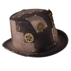 Chapeau brun de style steampunk
