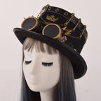 Chapeau cabaret haut de forme style steampunk