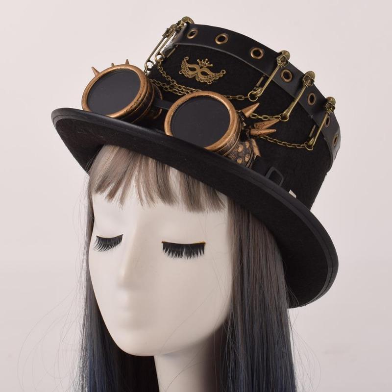 Chapeau cabaret haut de forme style steampunk