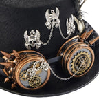 Chapeau de style steampunk avec tête de mort