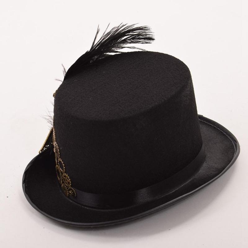Chapeau de style victorien orné d'une plume