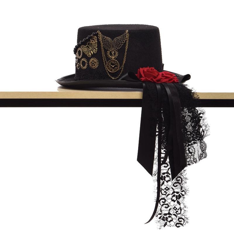 Chapeau d’inspiration gothique steampunk