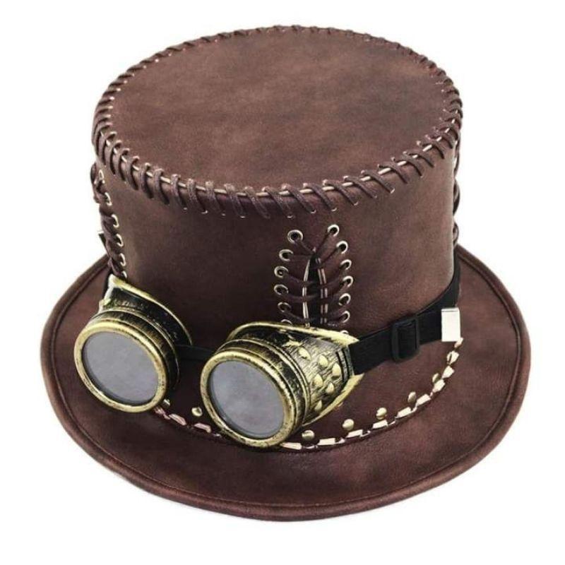 Chapeau en PU d’inspiration steampunk