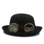 Chapeau melon à lunettes incorporées