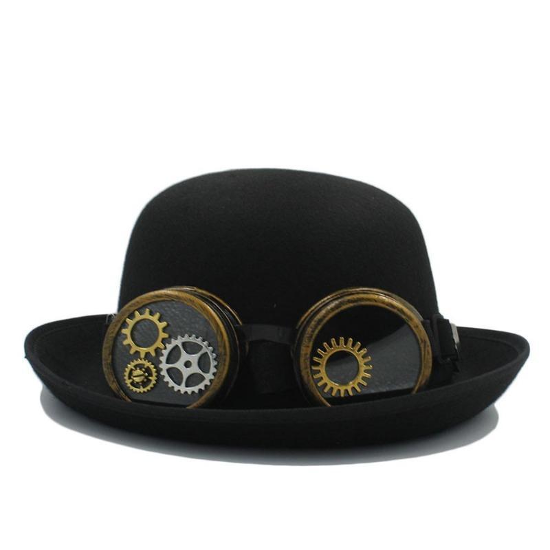 Chapeau melon à lunettes incorporées
