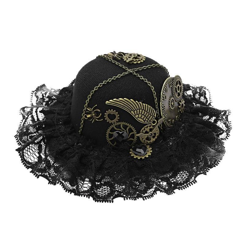 Chapeau miniature de style victorien avec dentelle