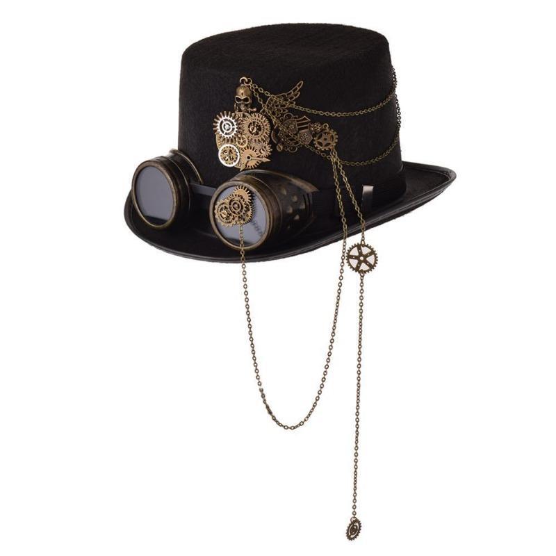 Chapeau steampunk avec chaîne