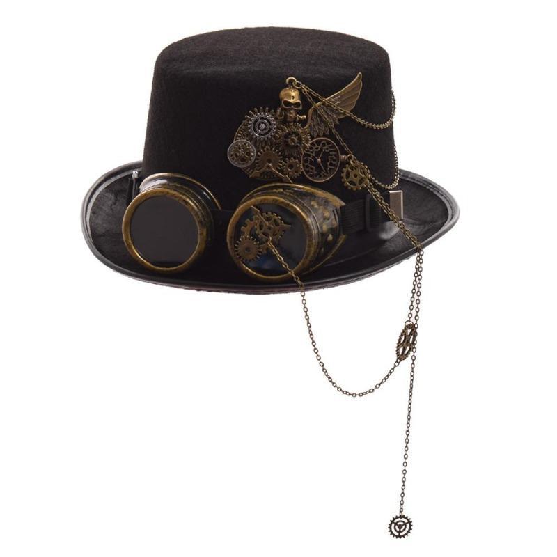 Chapeau steampunk avec lunettes