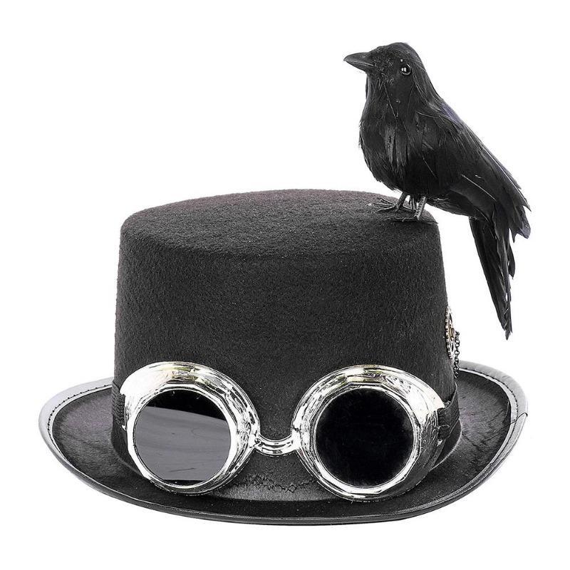 Chapeau steampunk avec oiseau