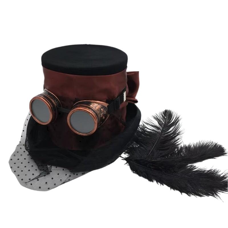 Chapeau steampunk avec voile