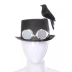Chapeau steampunk décoré d’un oiseau