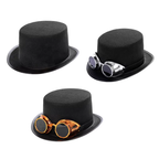 Chapeau steampunk muni de lunettes de soudure