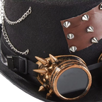Chapeau steampunk orné d’un engrenage