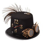 Chapeau steampunk orné d’une plume
