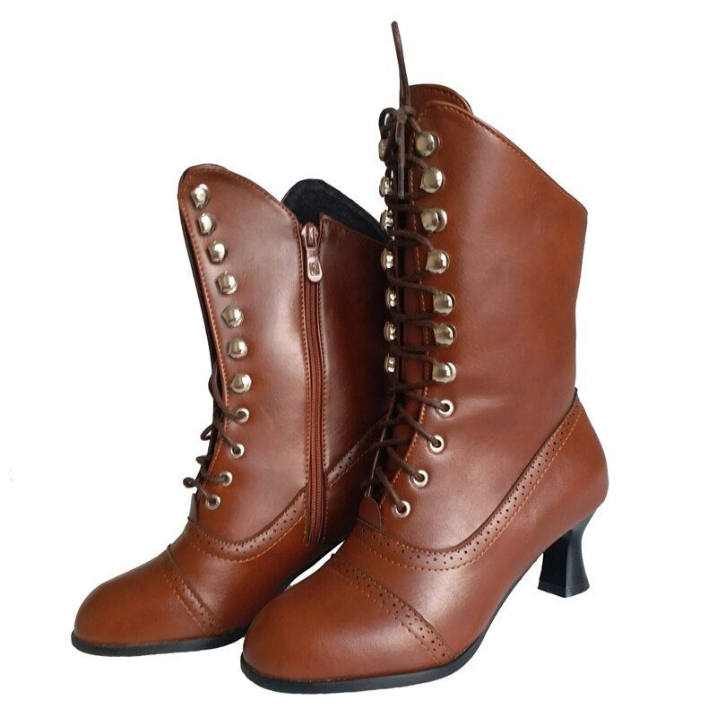 Chaussures marron de style victorien