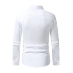 Chemise à col Mao décorée de broderies
