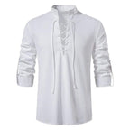 Chemise à encolure lacée pour homme