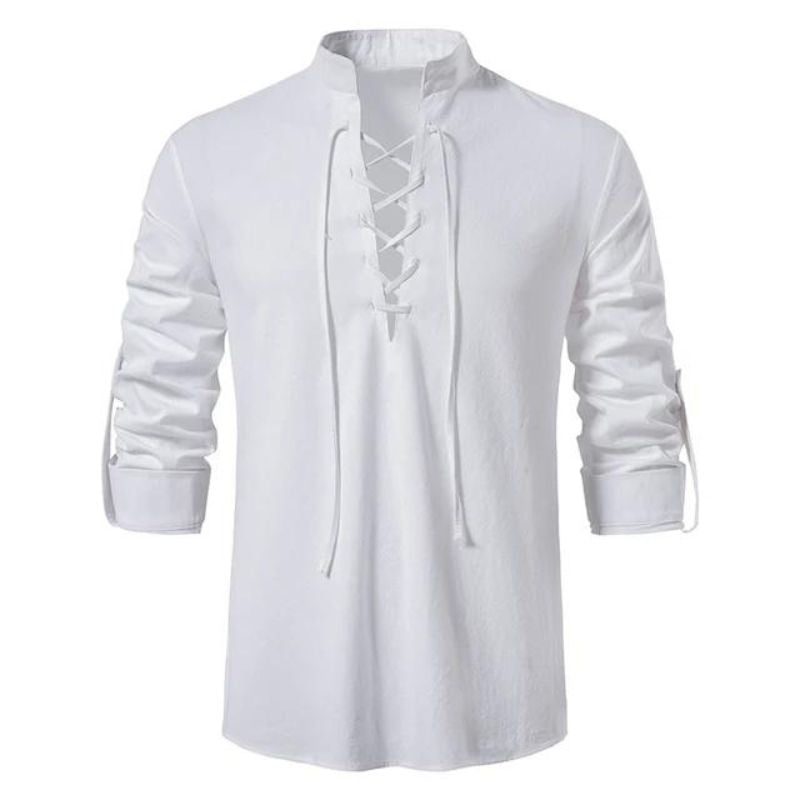 Chemise à encolure lacée pour homme