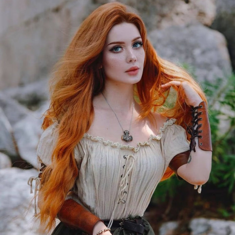 Chemise à épaules dénudées de style steampunk