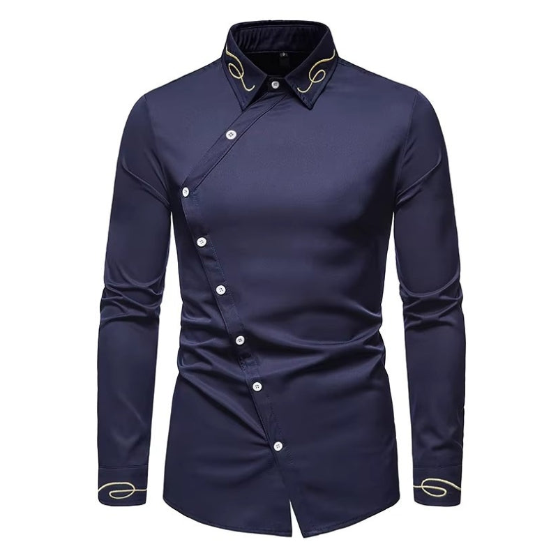 Chemise à fermeture asymétrique boutonnée